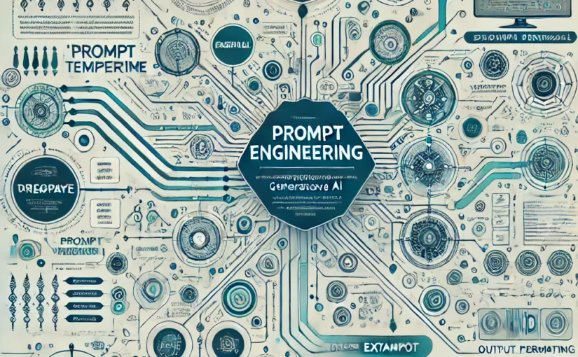 Dall·e 2024 08 18 14.35.18 A Detailed Visualization Depicting The Concept Of 'prompt Engineering' For Generative Ai. The Image Should Illustrate Various Components Like 'prompt'